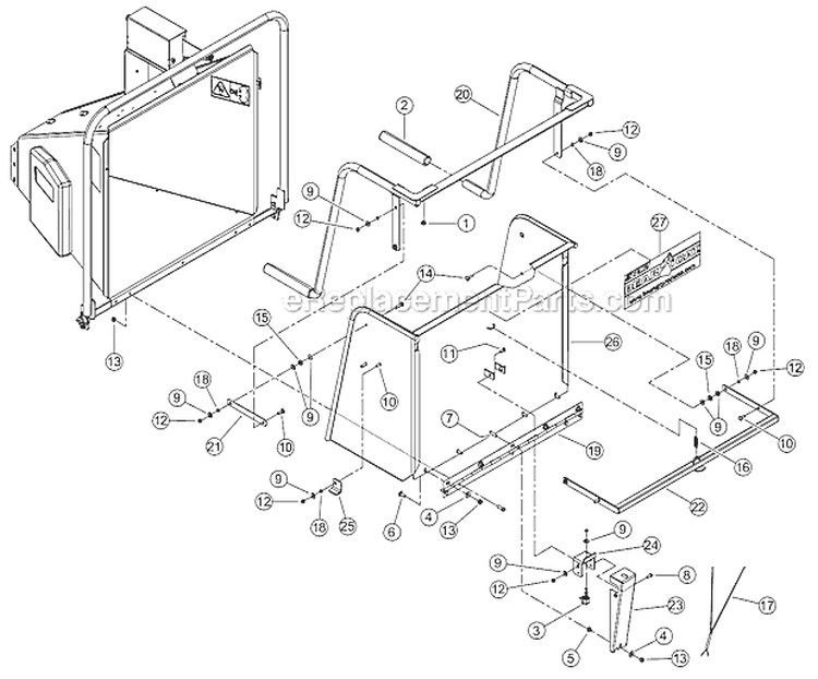 Page M Diagram and Parts List for CH8720IH 5VJAA0016AW002730 Bear Cat Chipper Shredder
